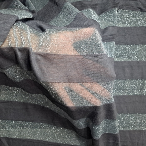 Ann Taylor LOFT Metallic Striped Infinity Scarf - Picture 5 of 12